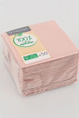 50 serviettes 'TT' rose pétale Réduction